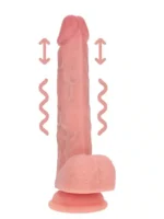 Realrock - Dual Density Vibrator Dildo med thrusting - 7"/17,8cm - Beige