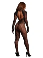 Le Désir - leopardmønstret catsuit med åpent skritt – One Size - Bilde 2